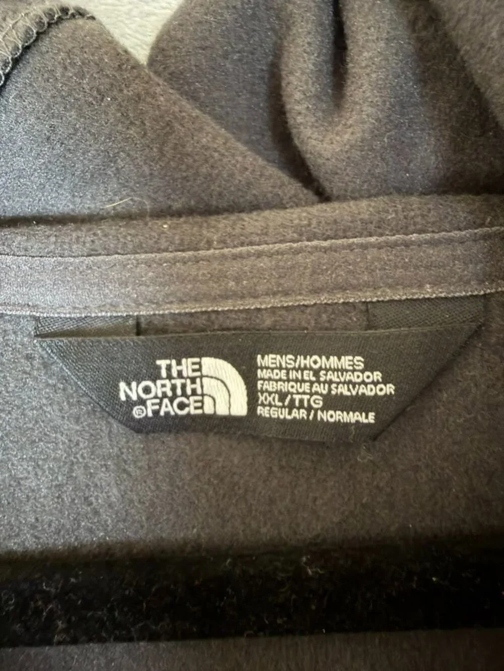 THE NORTH FACE Hoodie Mens XXL Gray Pattern Full Zip Fleece‎ Jacket Logo Outdoor